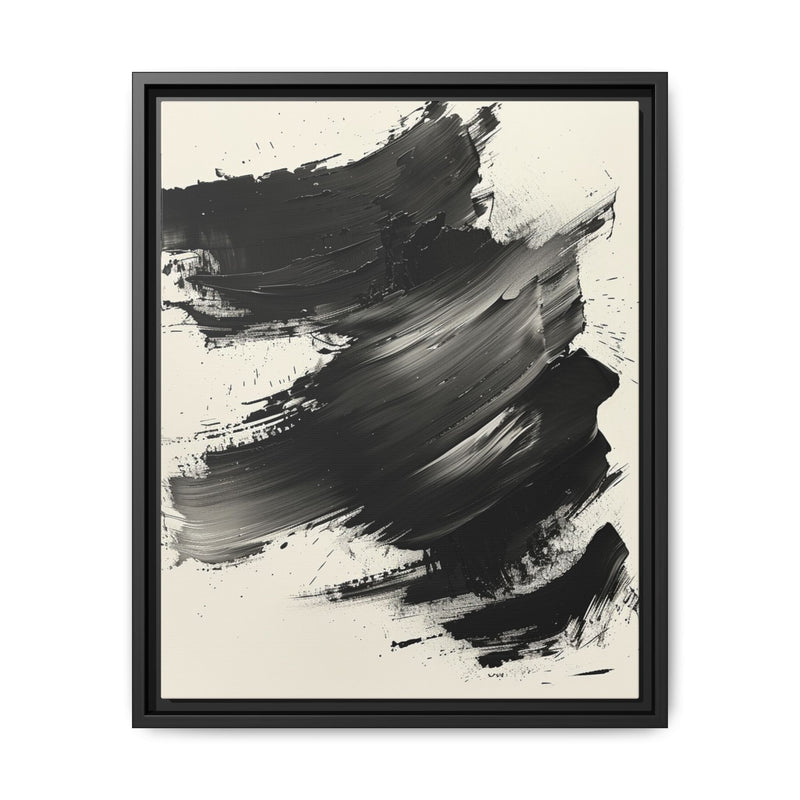 Abstract Energy: Bold Black Brush Strokes on Museum Grade Paper