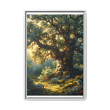 Enchanted Forest Oak: Magical Golden Light Art Print