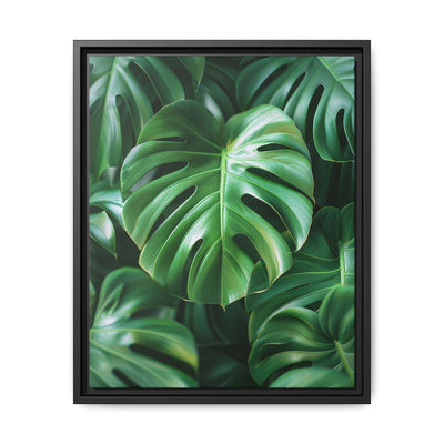Serene Monstera Leaves Art Print - Overhead Elegance