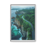 Coastal Serenity: BC Highway Aerial View - Premium Wall Art Print