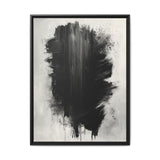 Abstract Elegance: Bold Black Strokes on Light Gray - Fine Art Print