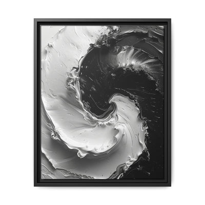 Yin-Yang Impasto Swirl - Dramatic Black & White Art Print