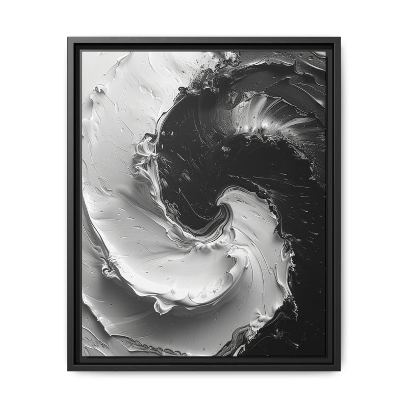 Yin-Yang Impasto Swirl - Dramatic Black & White Art Print