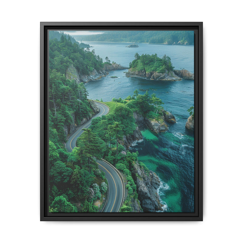 Coastal Serenity: Birdseye View of BC Highway Art Print