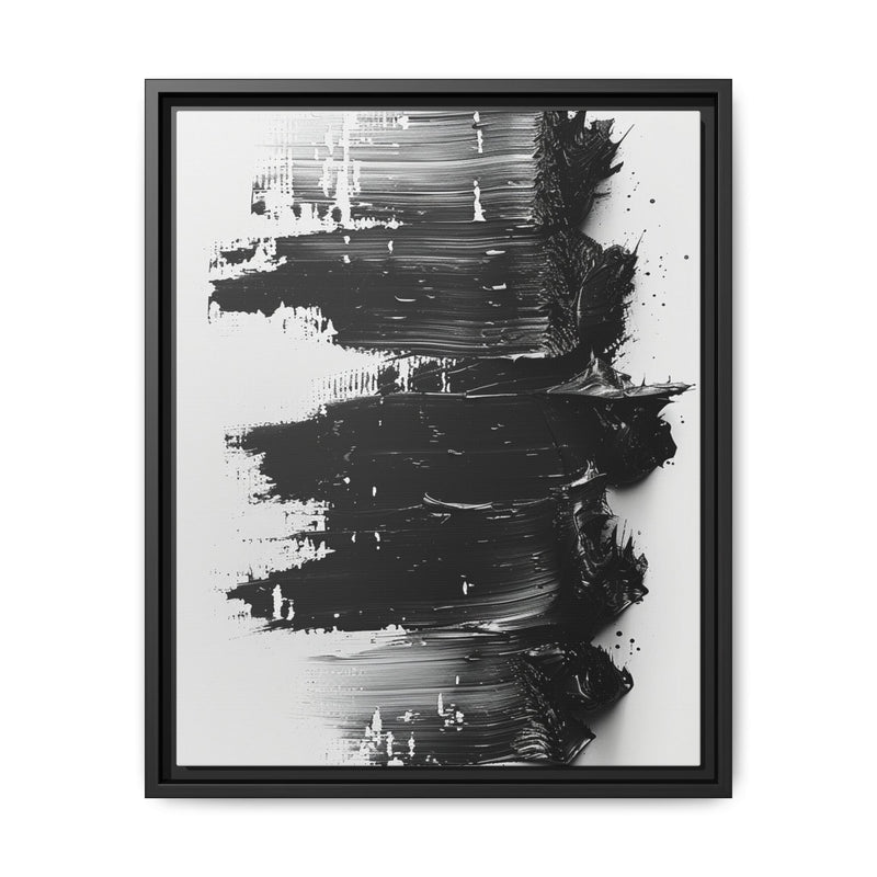 Abstract Elegance: Bold Black & White Brush Stroke Fine Art Print