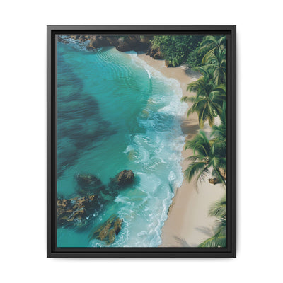 Golden Hour Tropical Haven - Premium Anime Beach Print