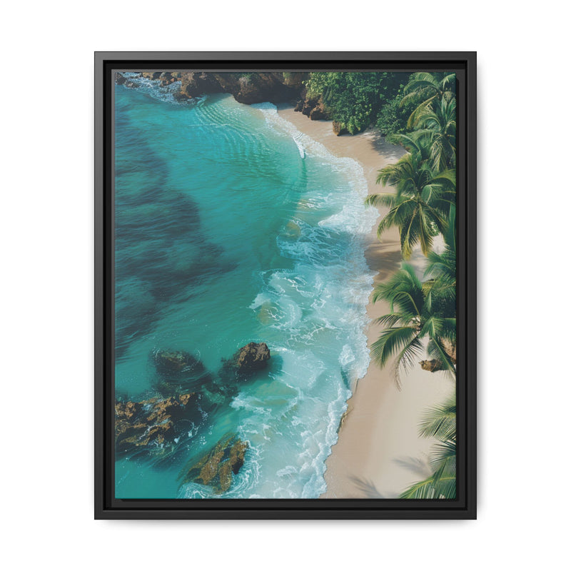 Golden Hour Tropical Haven - Premium Anime Beach Print