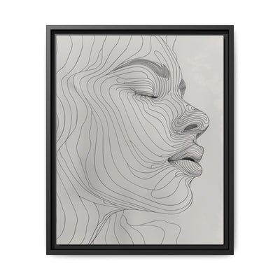 Japandi Minimalist One-Line Art Portrait - Monochrome Ink Print