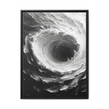 Monochrome Elegance: Swirling Abstract Brushwork Art Print