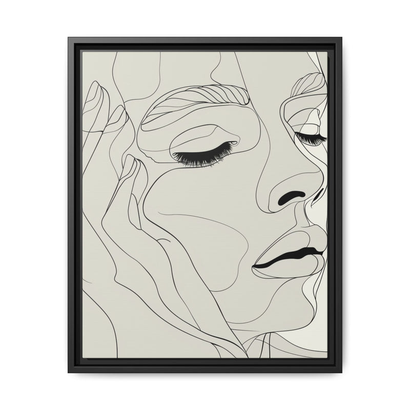 Japandi Minimalist One-Line Art Portrait - Monochrome Ink on Paper