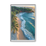 Tropical Serenity: Golden Hour Oasis - Vibrant Beach Art Print