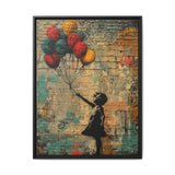 Urban Dreamscape: Banksy-Inspired Girl with Balloons Art Print