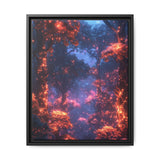 Neon Cosmic Forest - Surreal Space Nature Art Print
