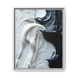Abstract Swirls Artwork - Black & White Brushstroke Canvas Print