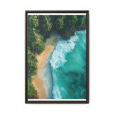 Tropical Bliss: Golden Hour Aerial Beach Vista - Museum Print