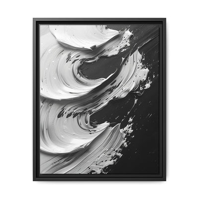 Abstract Swirls Art Print - Black & White Brushwork Elegance