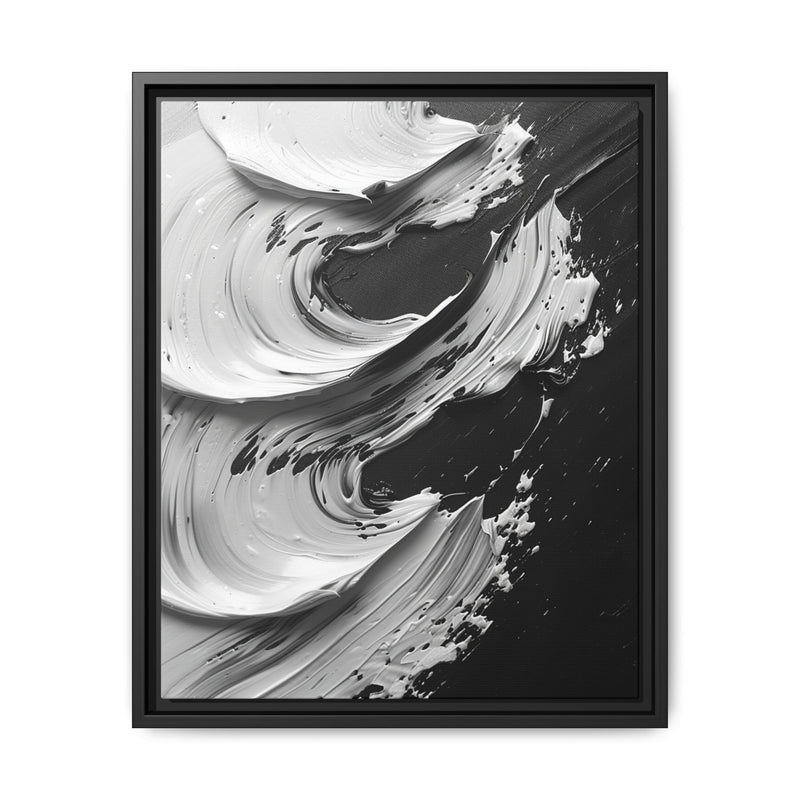 Abstract Swirls Art Print - Black & White Brushwork Elegance