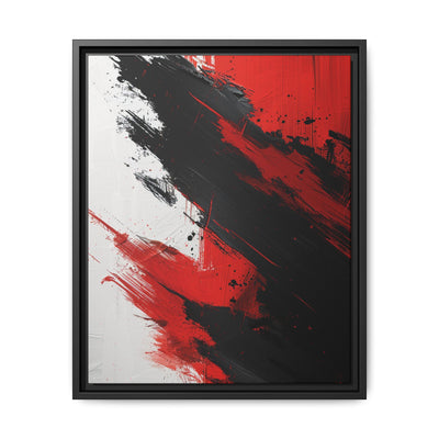Abstract Energy: Vivid Red & Black Brushstrokes on White - 8K Art Print