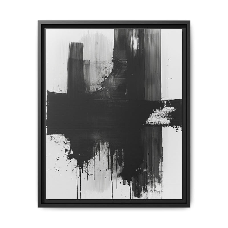 Abstract Dynamism: Bold Black Brushstrokes Fine Art Print