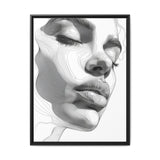 Japandi-Inspired One-Line Art Portrait - Monochrome Ink on Paper