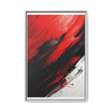 Vivid Abstract Chaos - Red and Black Brushstroke Art Print