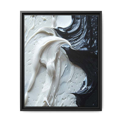 Abstract Swirls Artwork - Black & White Brushstroke Canvas Print