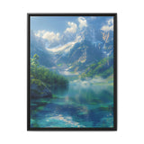 Golden Hour Majesty: Mountain & Lake Landscape Art Print
