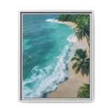 Tropical Beach at Golden Hour - Vibrant Aerial Canvas Print