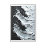 Monochrome Yin-Yang Swirl - Abstract Impasto Art Print