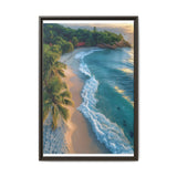 Tropical Serenity: Golden Hour Oasis - Vibrant Beach Art Print