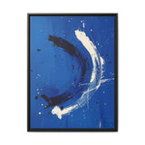 Pollock-Inspired Abstract Chaos on Blue - Premium Art Print