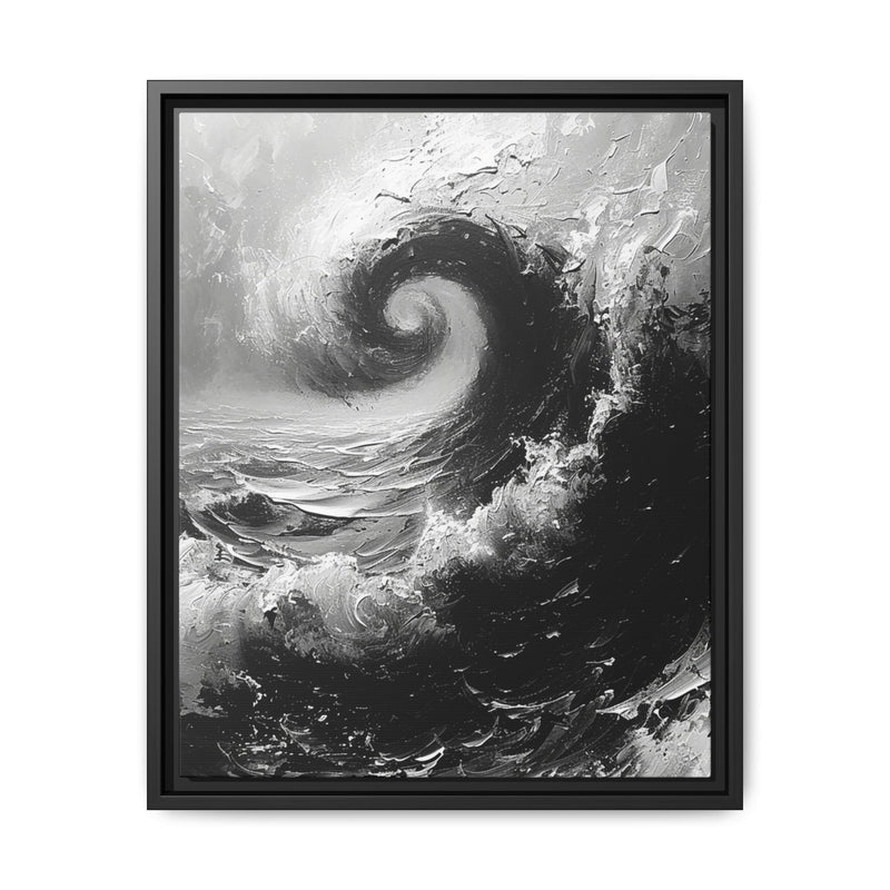Monochrome Elegance: Swirls & Strokes Art Print on Museum Grade Paper