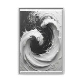 Monochrome Yin-Yang Swirl - Modern Art Impasto Print