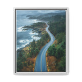 Coastal Serenity: BC Highway Aerial View - Premium Art Print