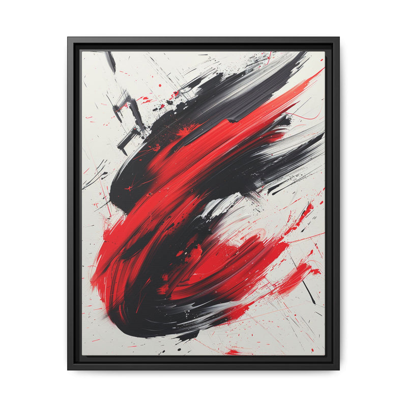 Chaos in Motion: Vivid Red & Black Abstract Acrylic 8K Print