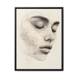Japandi Minimalist One-Line Art - Monochrome Ink Portrait Print