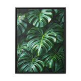 Floating Monstera Leaves Art Print - Serene Nature Elegance