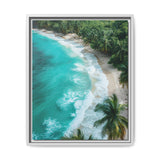 Golden Hour Tranquility: Aerial Tropical Beach Canvas Print