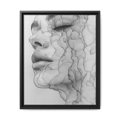 Japandi Minimalist One-Line Portrait Art Print - Ink on Canvas