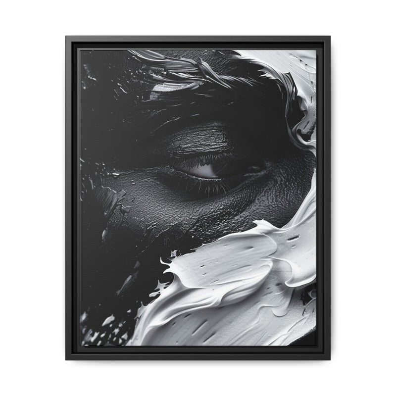 Black & White Paint Swirls - Abstract Art Print, High-Res