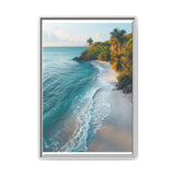 Tropical Serenity: Golden Hour Aerial Beach Canvas Print