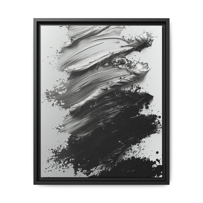 Abstract Elegance: Bold Black & White Brush Stroke Fine Art Print