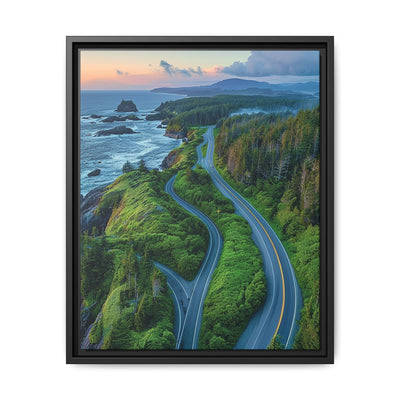 Coastal Elegance: Aerial View of British Columbia Highway Print