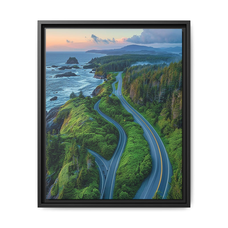 Coastal Elegance: Aerial View of British Columbia Highway Print