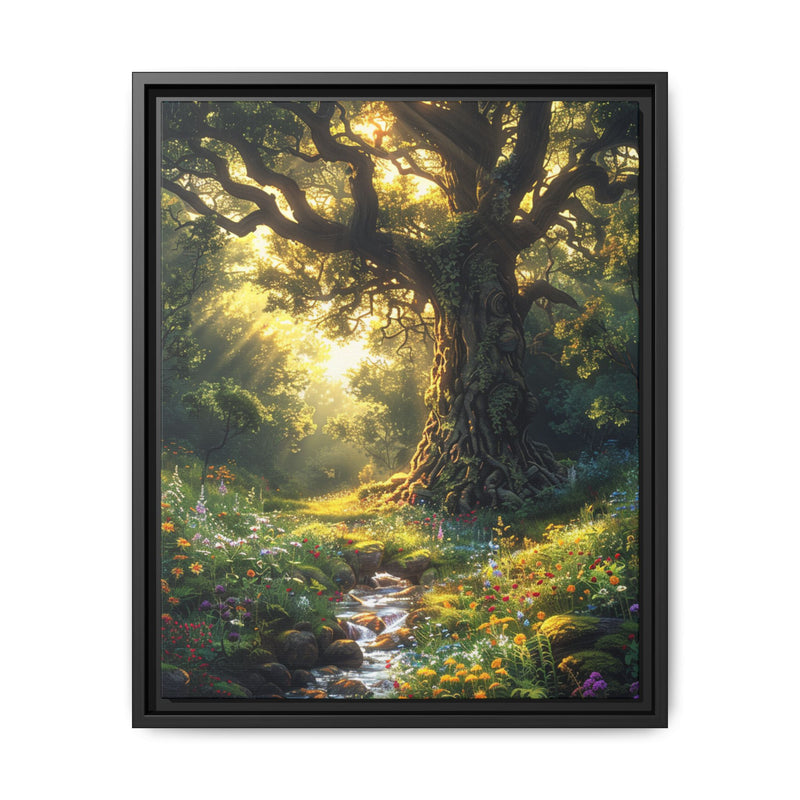 Enchanted Forest Majesty: Vibrant Watercolor Canvas Print