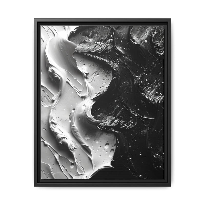 Yin-Yang Abstract Impasto Swirl - High Contrast Monochrome Art Print