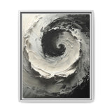 Monochrome Yin-Yang Abstract Oil Painting - High-Contrast Art Print