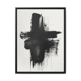 Abstract Dynamic Brush Stroke Art - Black & White Canvas Print