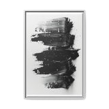 Abstract Elegance: Bold Black & White Brush Stroke Fine Art Print