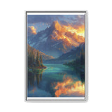 Golden Hour Majesty: Mountain Lake Panorama - Museum Quality Print